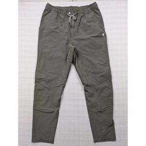 Beardedgoat Pants Mens Large Green Nylon Stretch Hiking Joggers Zip Pocket